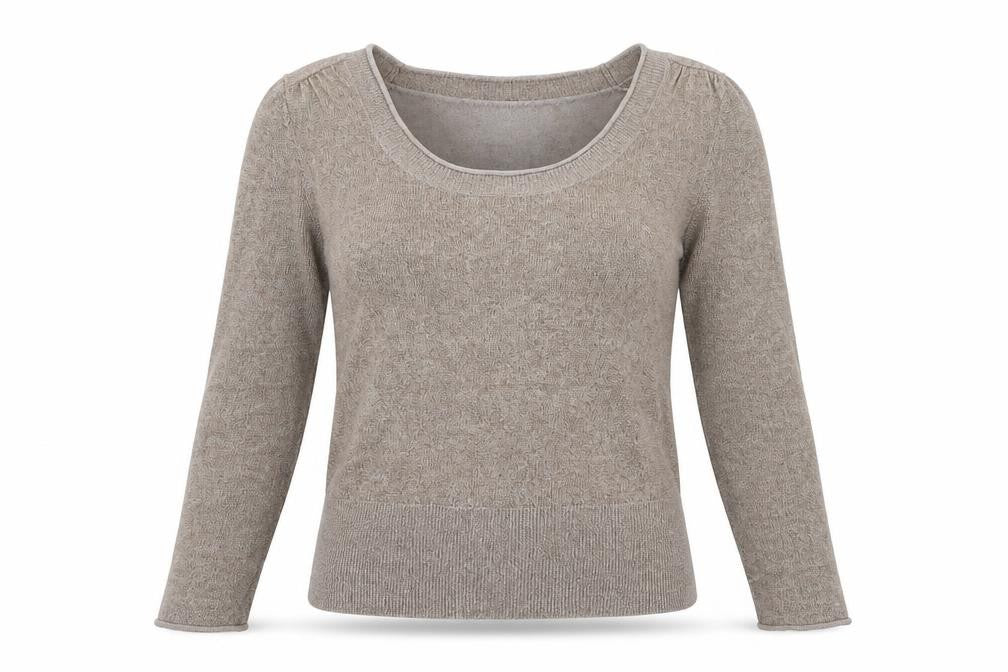 Scriba Womens Brown Scoop Neck Acrylic Pullover Jumper Size S