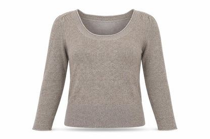 Scriba Womens Brown Scoop Neck Acrylic Pullover Jumper Size S