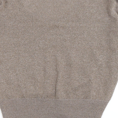 Scriba Womens Brown Scoop Neck Acrylic Pullover Jumper Size S