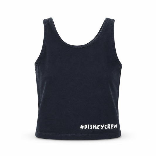 George Girls Black Cotton Basic Tank Size 7-8 Years Round Neck Pullover - #disneycrew