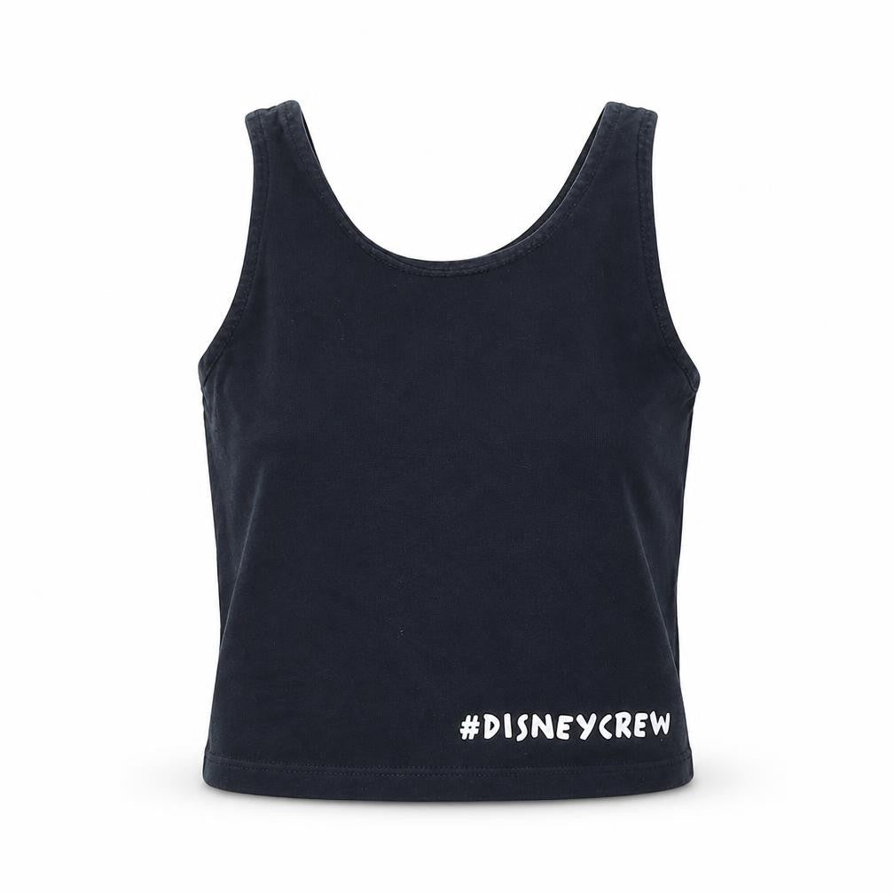 George Girls Black Cotton Basic Tank Size 7-8 Years Round Neck Pullover - #disneycrew