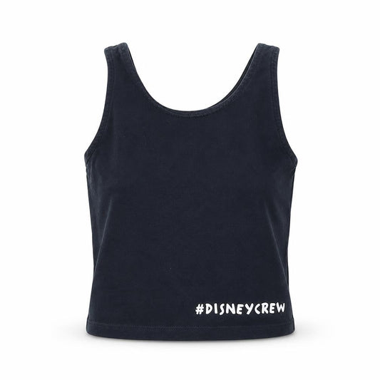 George Girls Black Cotton Basic Tank Size 7-8 Years Round Neck Pullover - #disneycrew