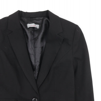 Dorothy Perkins Womens Black Polyester Jacket Blazer Size 10 - Frill Detail