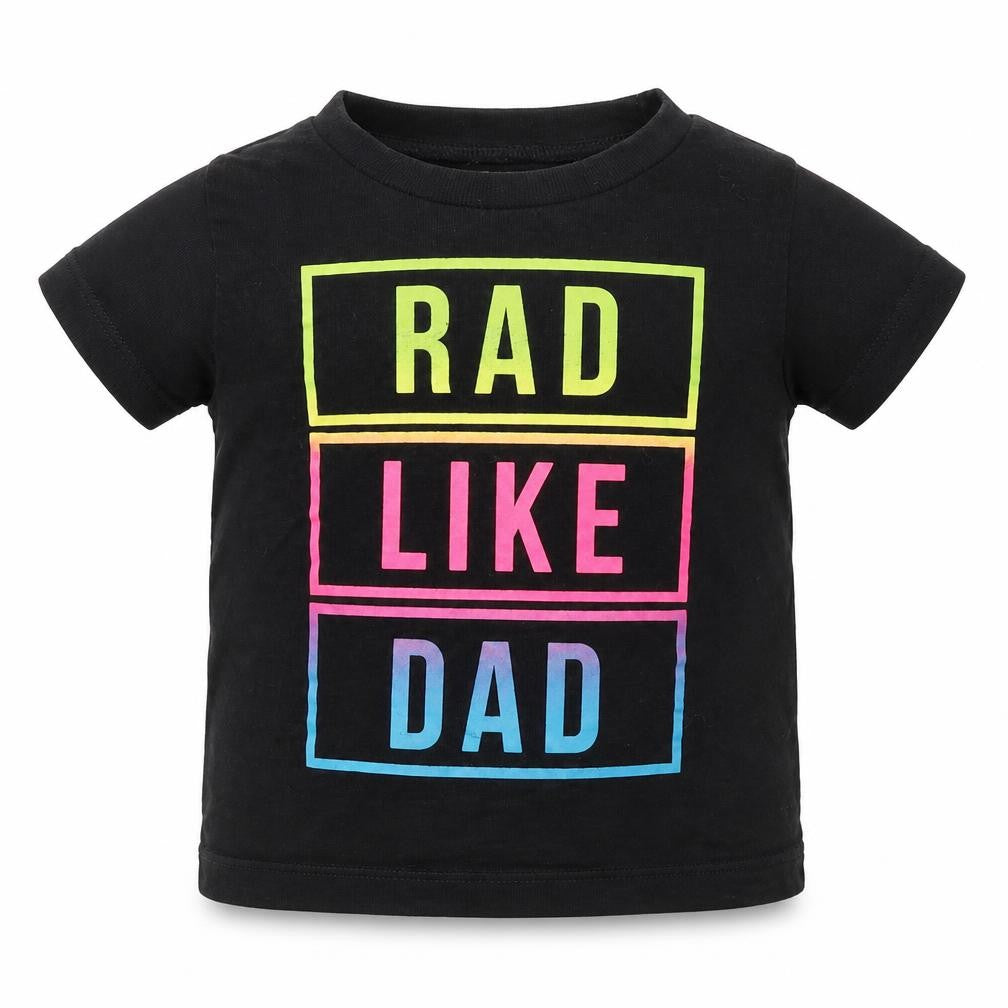 Next Girls Multicoloured 100% Cotton Basic T-Shirt Size 6-9 Months Crew Neck - Rad like Dad