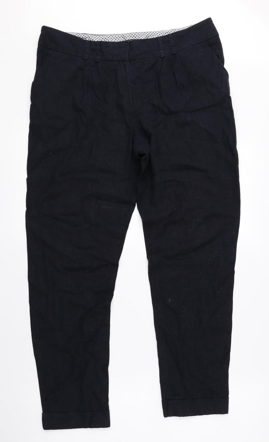 M&Co Womens Black Linen Size 12 L26 in Regular