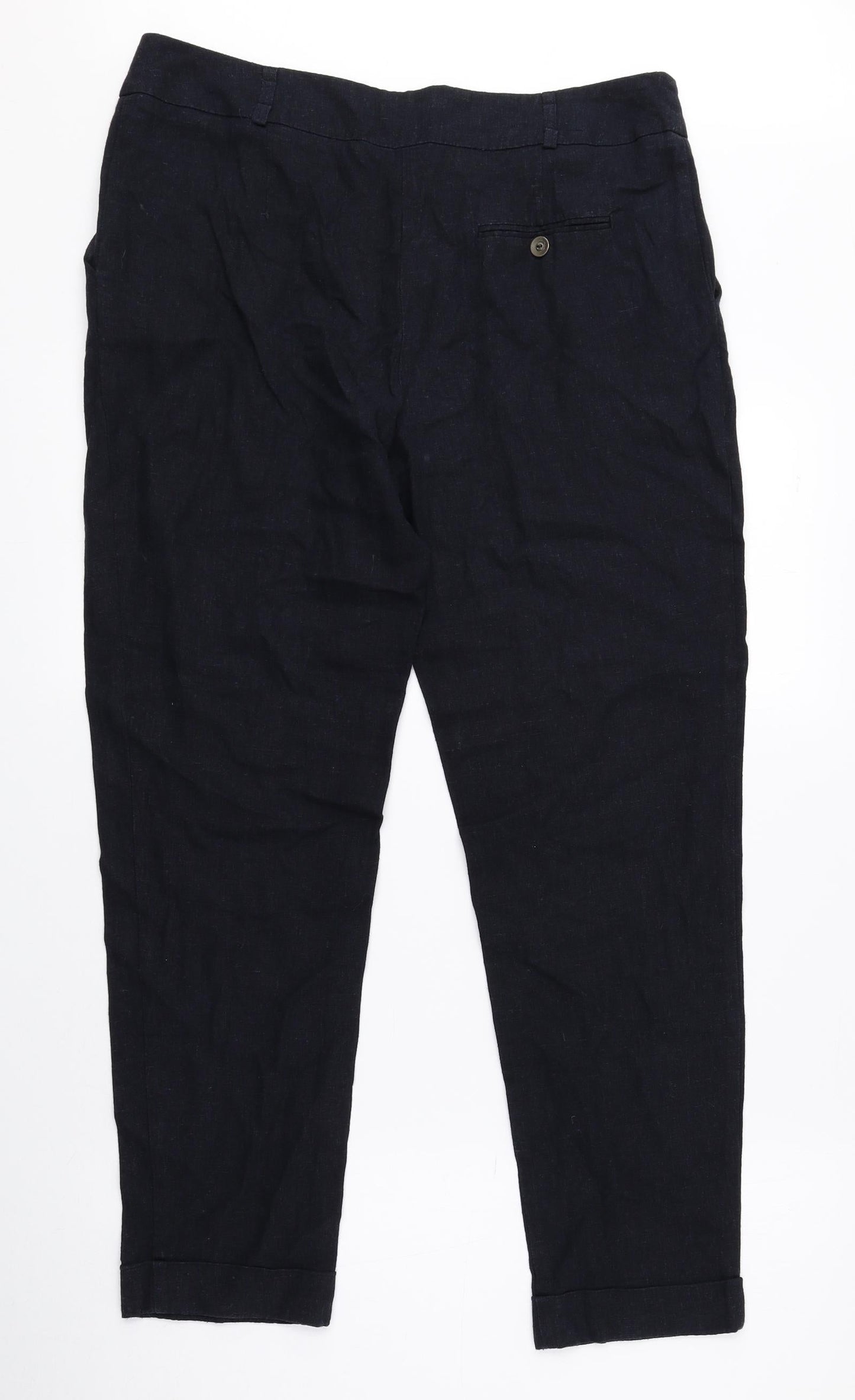M&Co Womens Black Linen Size 12 L26 in Regular