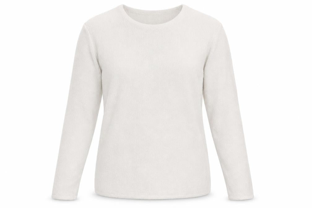 Joie De Vure Womens White Round Neck Acrylic Pullover Jumper Size M - Split hem details