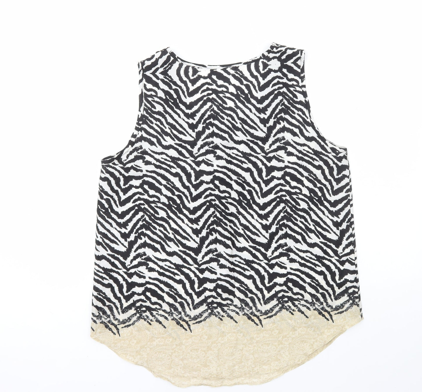 Wallis Womens Multicoloured Animal Print Polyester Basic Tank Size L Round Neck - Zebra Print