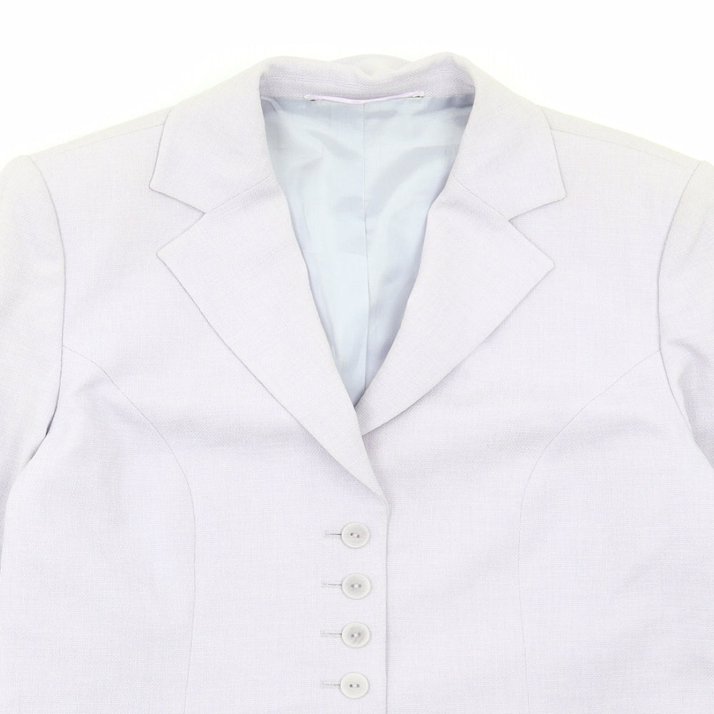 Preworn Womens Purple Jacket Blazer Size M Button