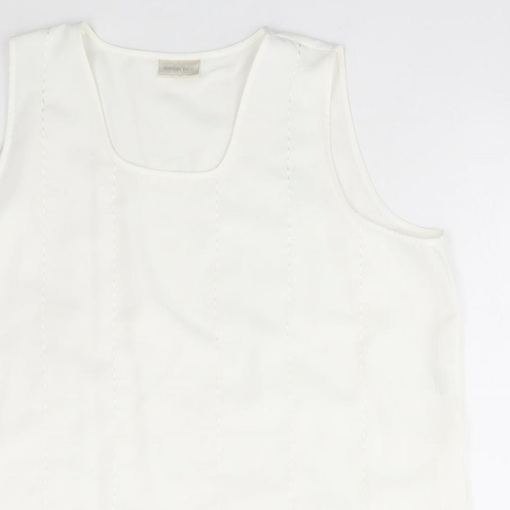 Michael Gold Womens Ivory Polyester Basic Blouse Size 22 Scoop Neck