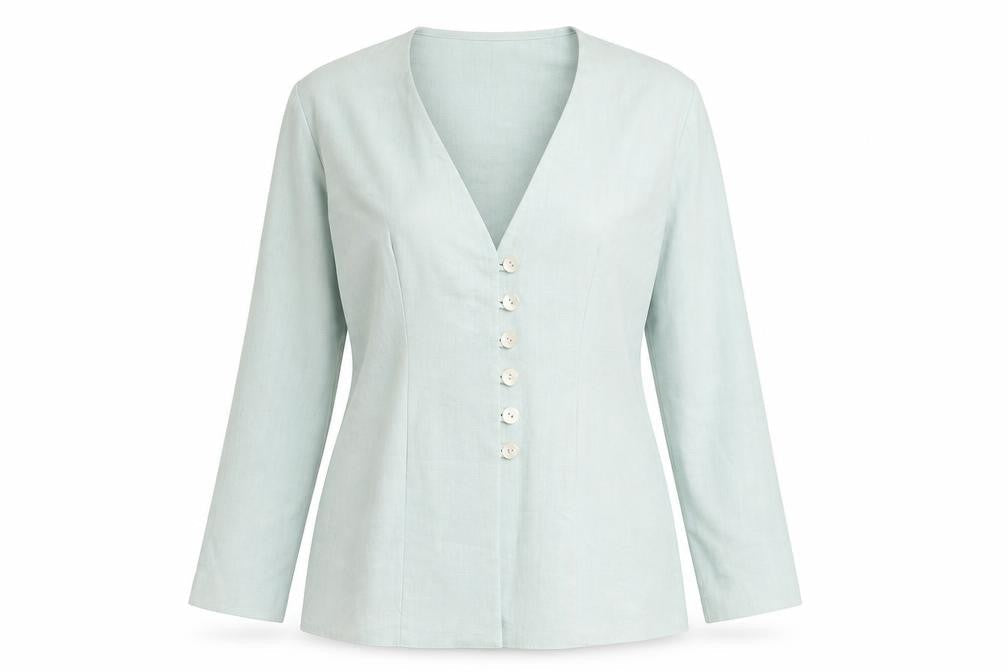 Rebecca Sheldon Womens Green Jacket Blazer Size 14 Button