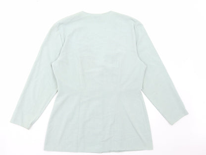 Rebecca Sheldon Womens Green Jacket Blazer Size 14 Button
