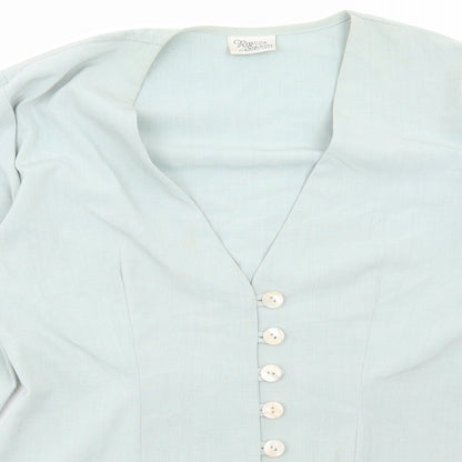 Rebecca Sheldon Womens Green Jacket Blazer Size 14 Button