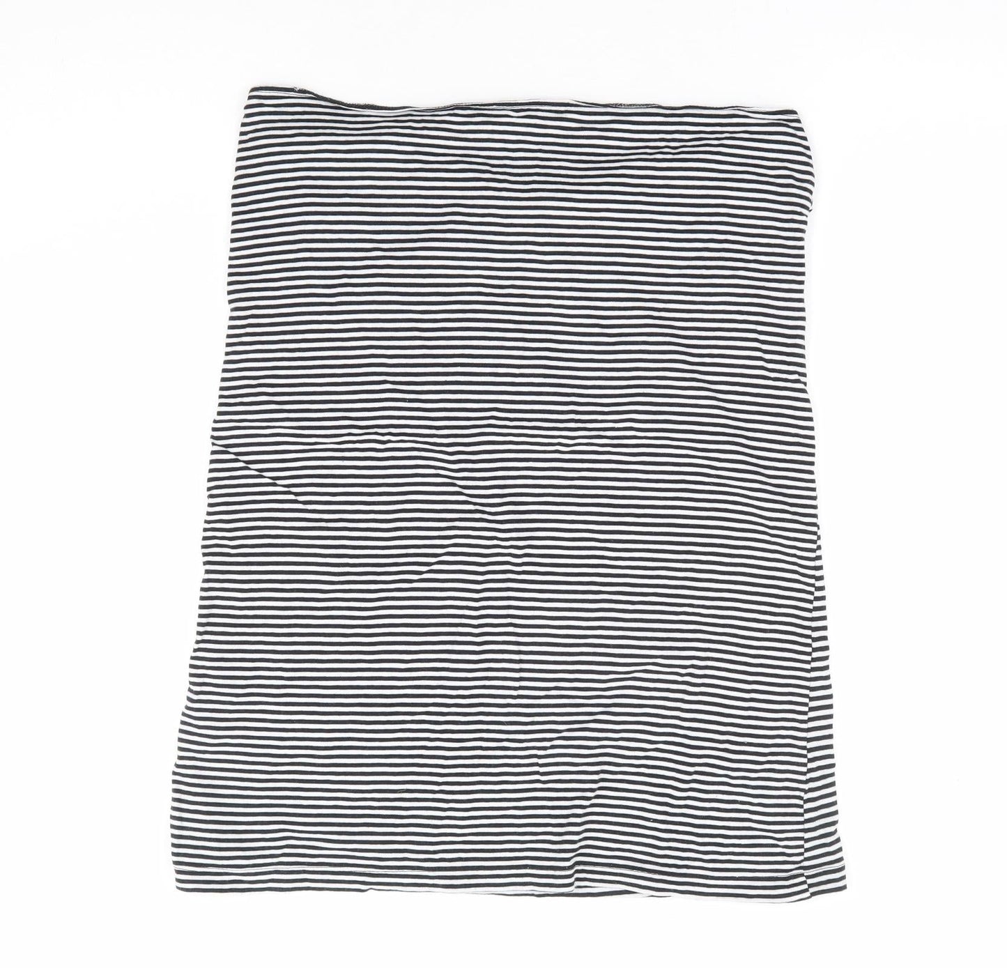 Dorothy Perkins Womens Black Striped 100% Cotton Basic Tank Size 14 Off the Shoulder - Ruched Bandeau