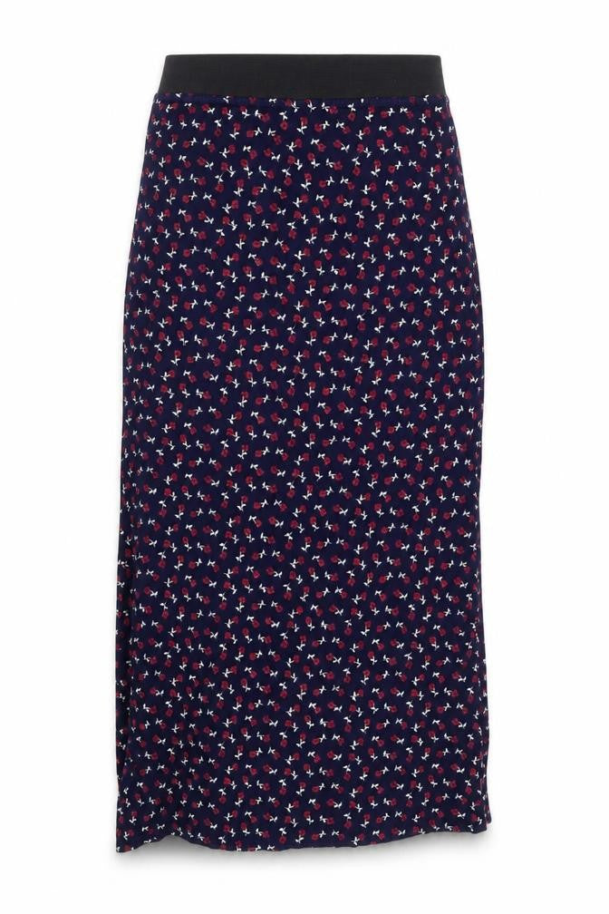 Chemistry Womens Blue Floral Polyester Straight & Pencil Skirt Size S