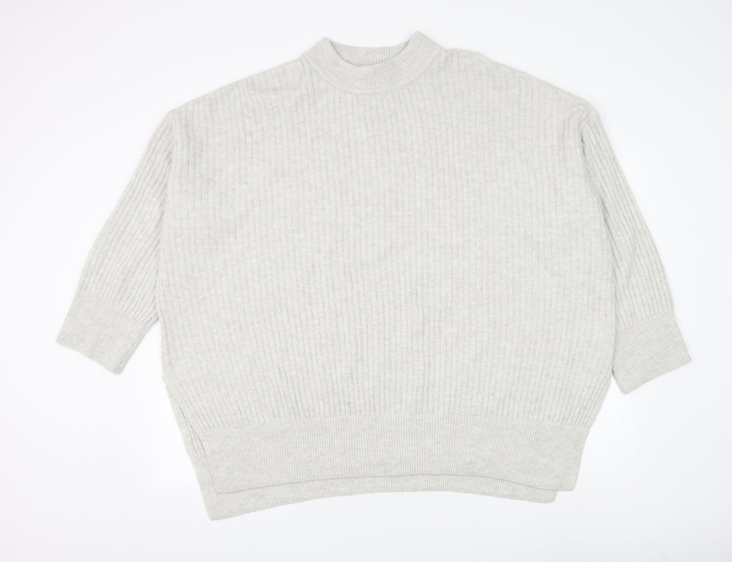 H&M Womens Grey Round Neck Polyester Pullover Jumper Size XL