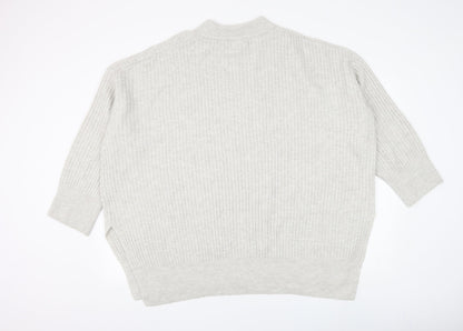H&M Womens Grey Round Neck Polyester Pullover Jumper Size XL