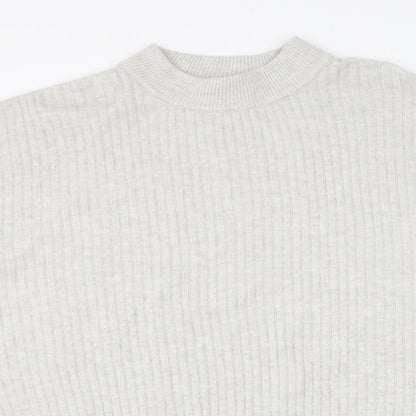 H&M Womens Grey Round Neck Polyester Pullover Jumper Size XL