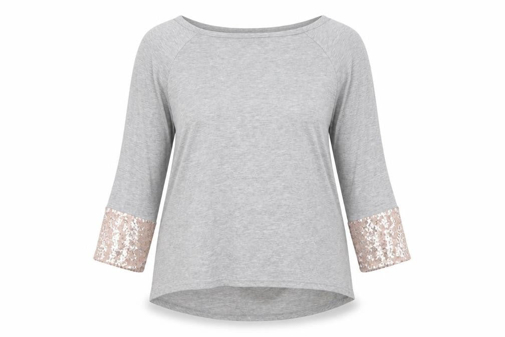 SheIn Womens Grey Boat Neck Polyester Pullover Jumper Size 2XL