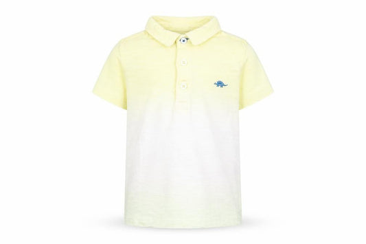 F&F Boys Yellow Cotton Basic Polo Size 2-3 Years Collared Button - Dinosaur