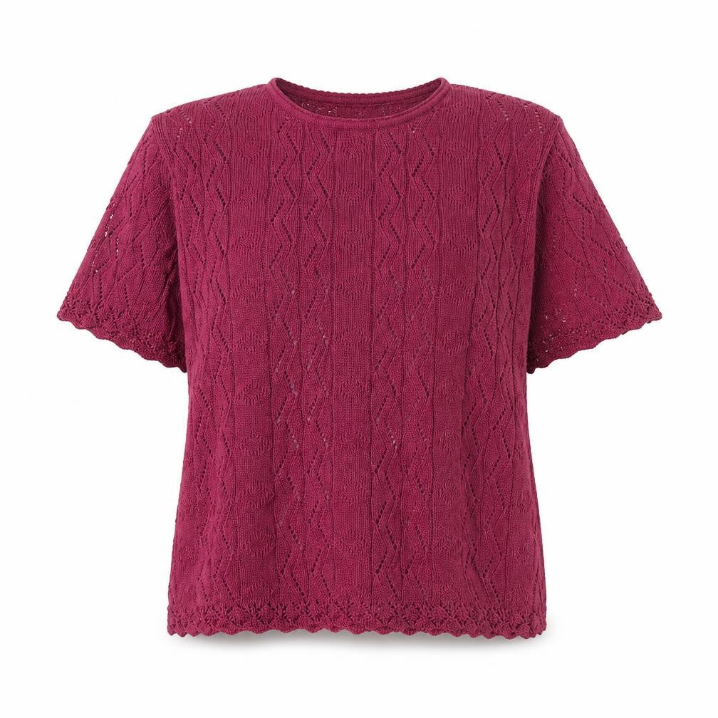 Berkertex Womens Purple Round Neck Geometric Acrylic Pullover Jumper Size 18
