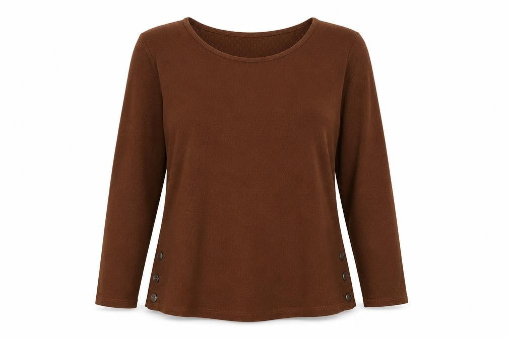 Nuova Collectione Womens Brown Round Neck Viscose Pullover Jumper Size M