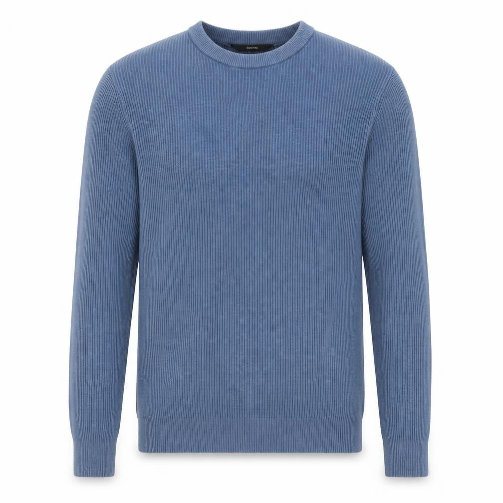 George Mens Blue Round Neck Cotton Pullover Jumper Size S