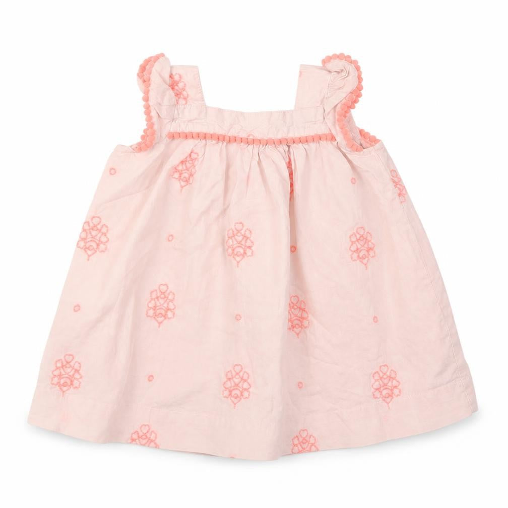 Gap Girls Pink Geometric Cotton Shift Size 3-6 Months Square Neck Button