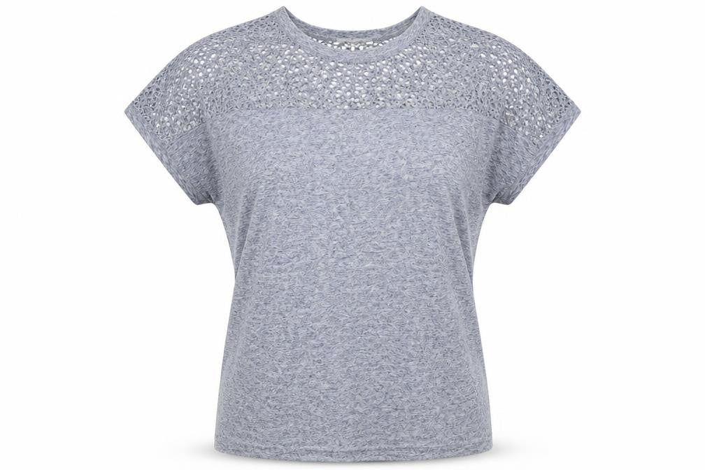 Steilmann Womens Blue Polyester Basic T-Shirt Size 12 Round Neck