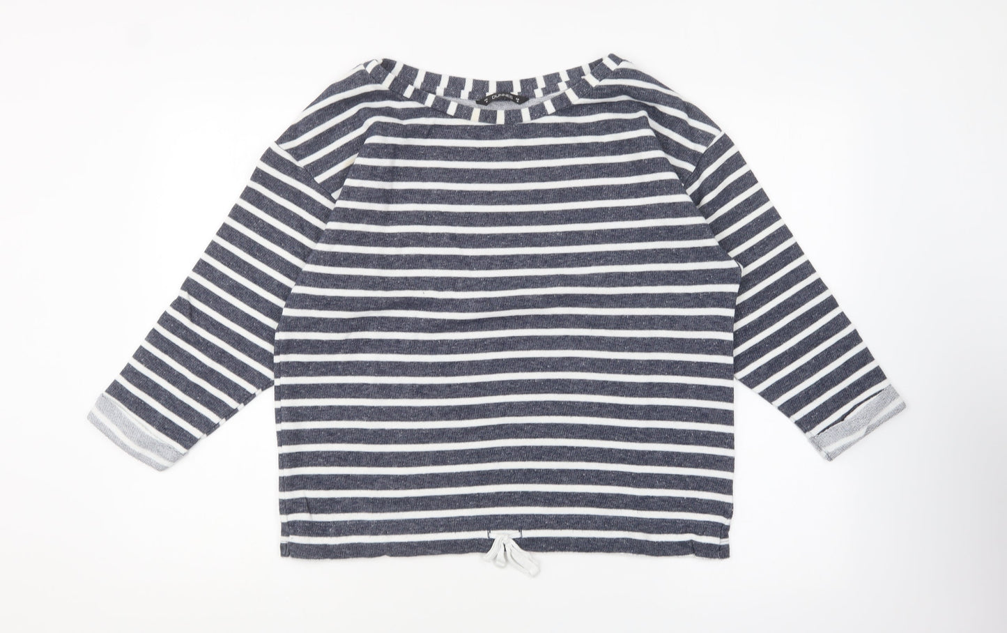 Dunnes Stores Womens Blue Striped Polyester Pullover Sweatshirt Size M Pullover