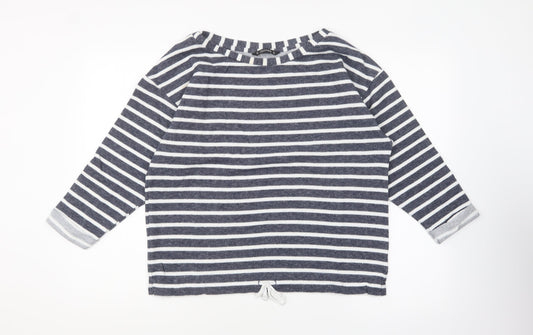 Dunnes Stores Womens Blue Striped Polyester Pullover Sweatshirt Size M Pullover