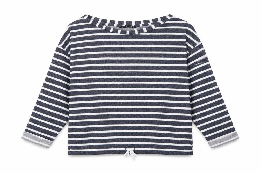 Dunnes Stores Womens Blue Striped Polyester Pullover Sweatshirt Size M Pullover