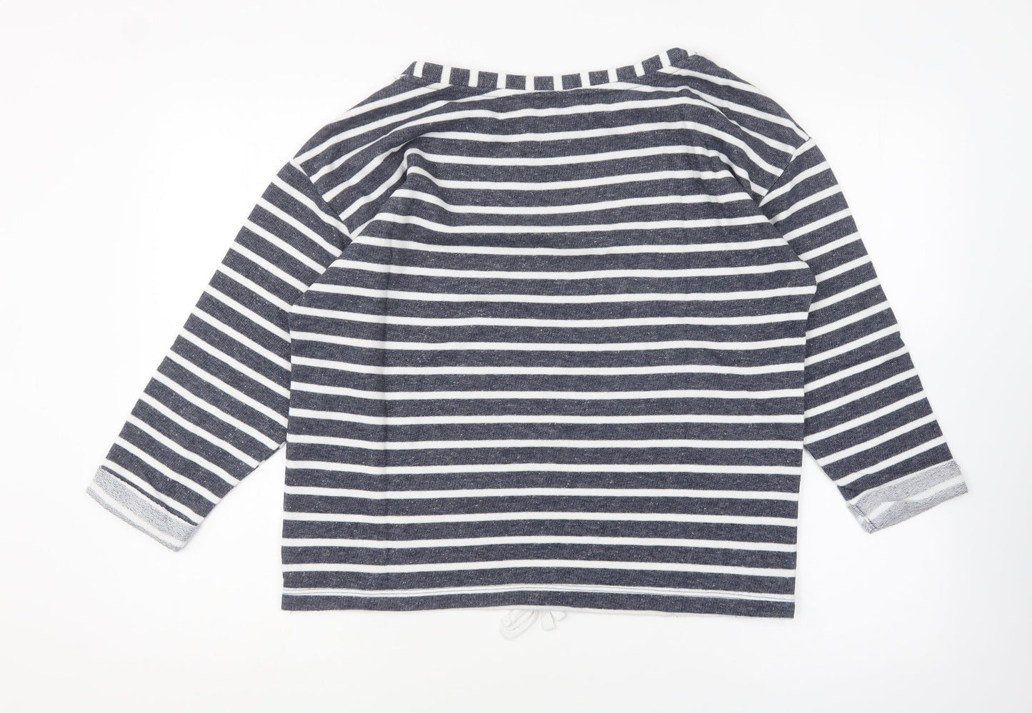 Dunnes Stores Womens Blue Striped Polyester Pullover Sweatshirt Size M Pullover