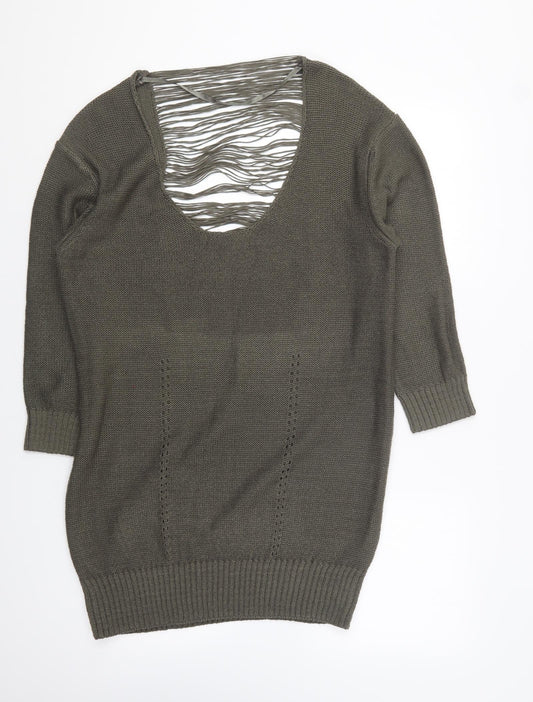 Atmosphere Womens Green Round Neck Acrylic Pullover Jumper Size 18