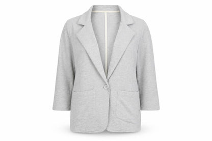 Denim & Co. Womens Grey Jacket Blazer Size 8 Button