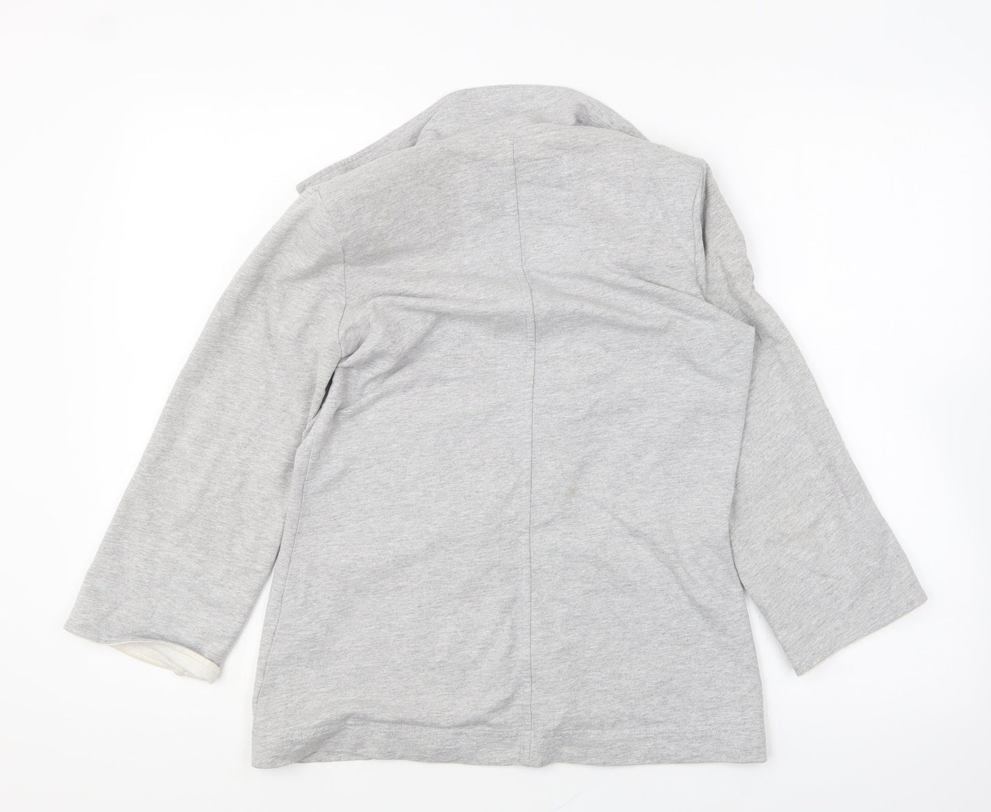 Denim & Co. Womens Grey Jacket Blazer Size 8 Button