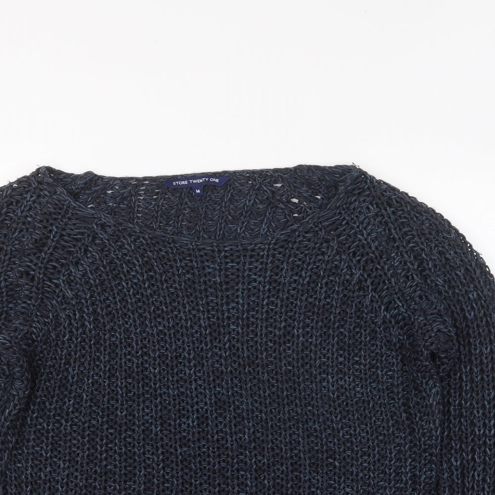 Store Twenty One Womens Blue Round Neck Acrylic Pullover Jumper Size M