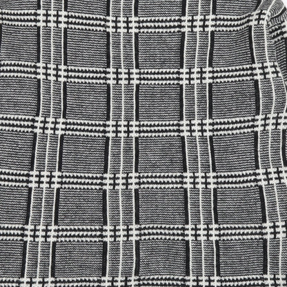Marks & Spencer Womens Black Round Neck Plaid Acrylic Pullover Jumper Size 12