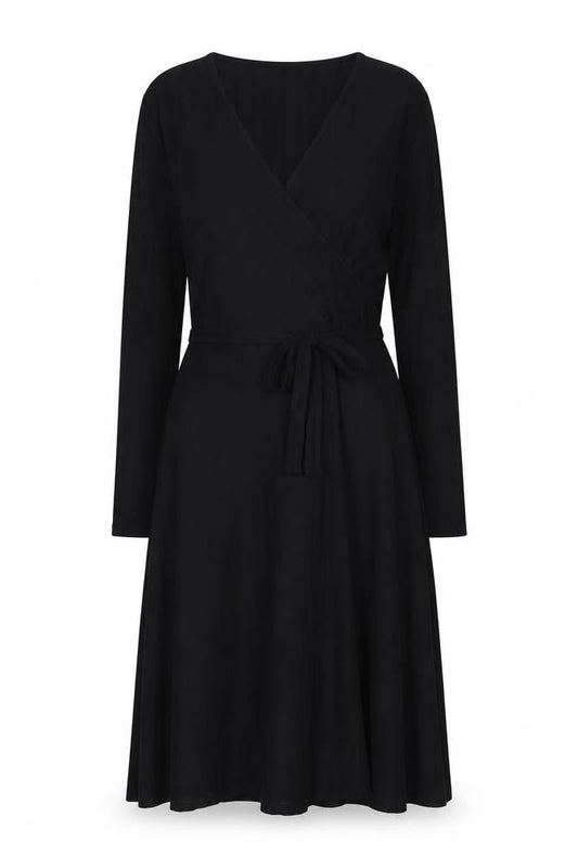 F&F Womens Black Viscose A-Line Size 6 V-Neck Pullover