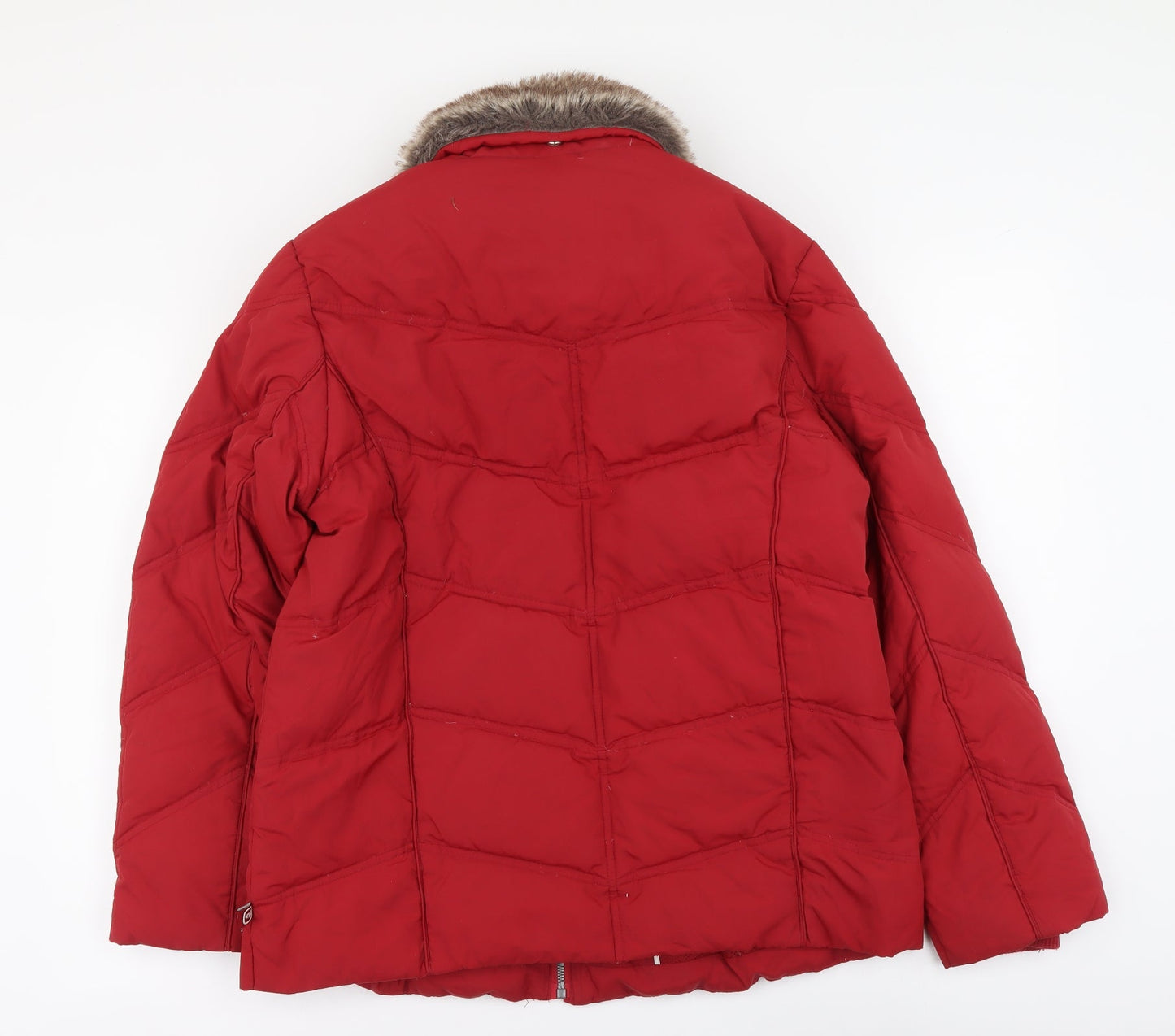 Power Down Series Womens Red Jacket Coat Size M Zip