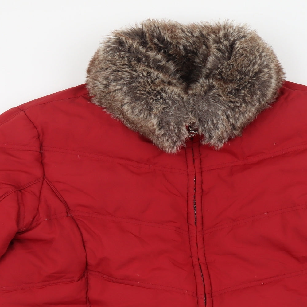 Power Down Series Womens Red Jacket Coat Size M Zip