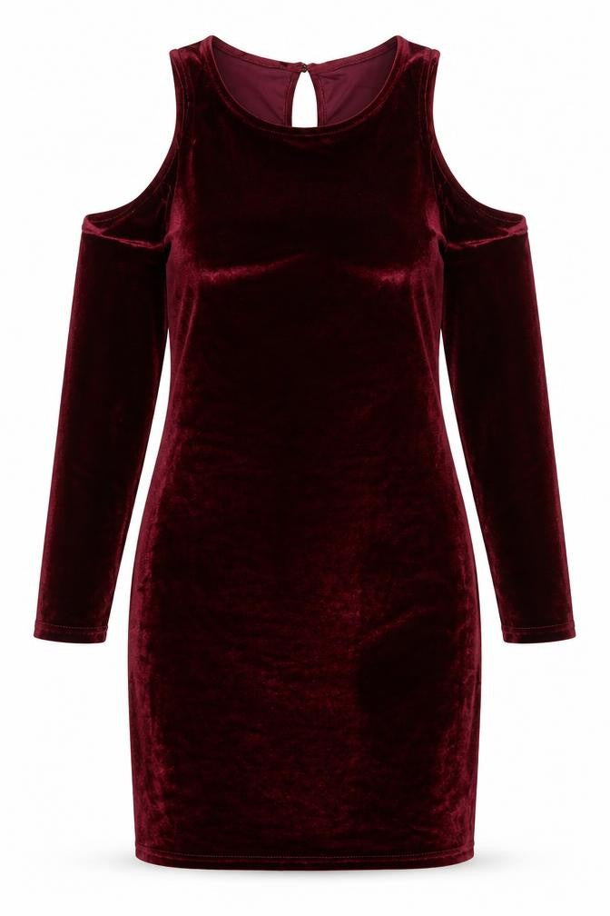 PARISIAN Womens Red Polyester Bodycon Size 10 Crew Neck Button - Cold Shoulder
