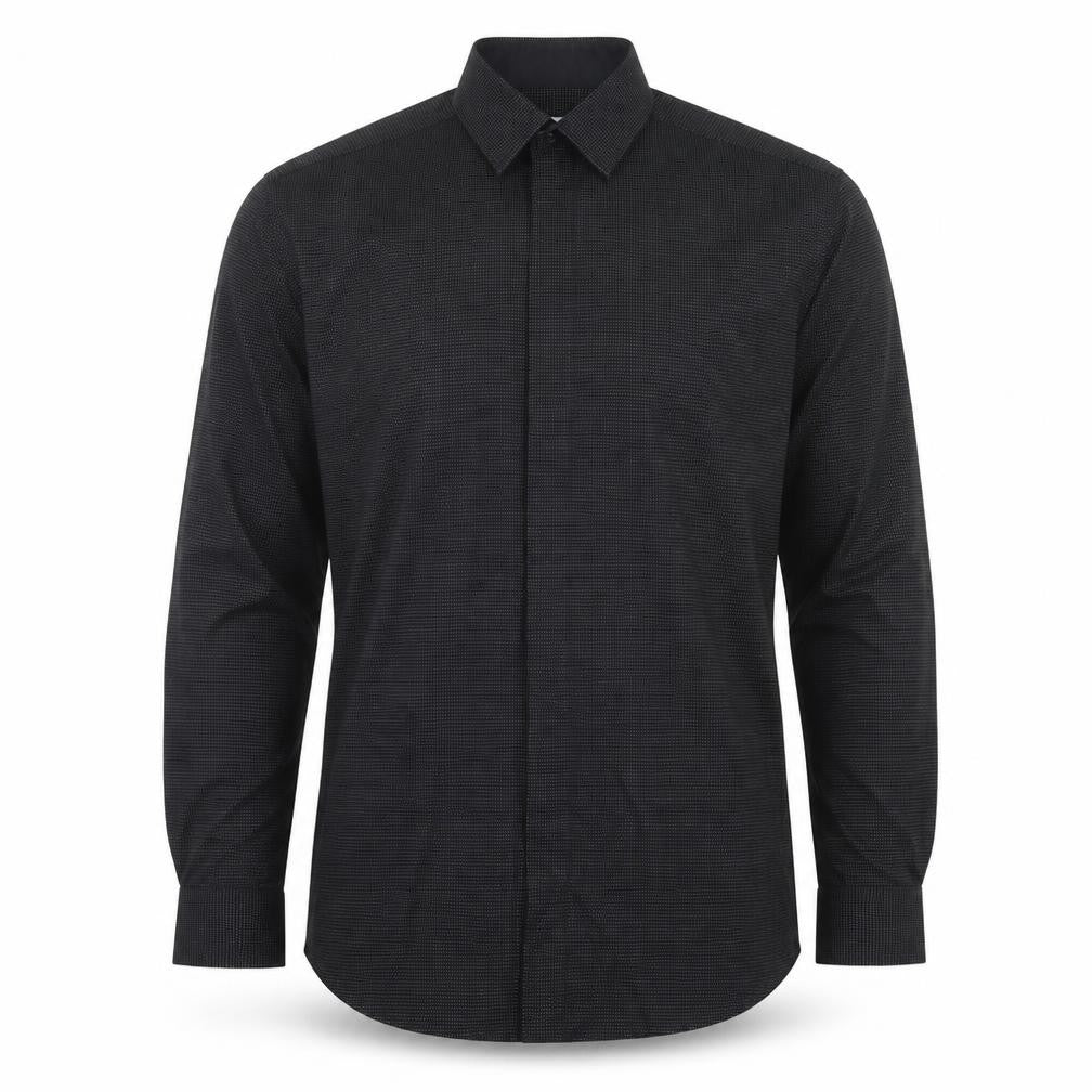 Cedarwood State Mens Black Polka Dot Cotton Button-Up Size 14.5 Collared Button