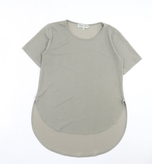 PARISIAN SIGNATURE Womens Green Polyester Basic T-Shirt Size 12 Crew Neck