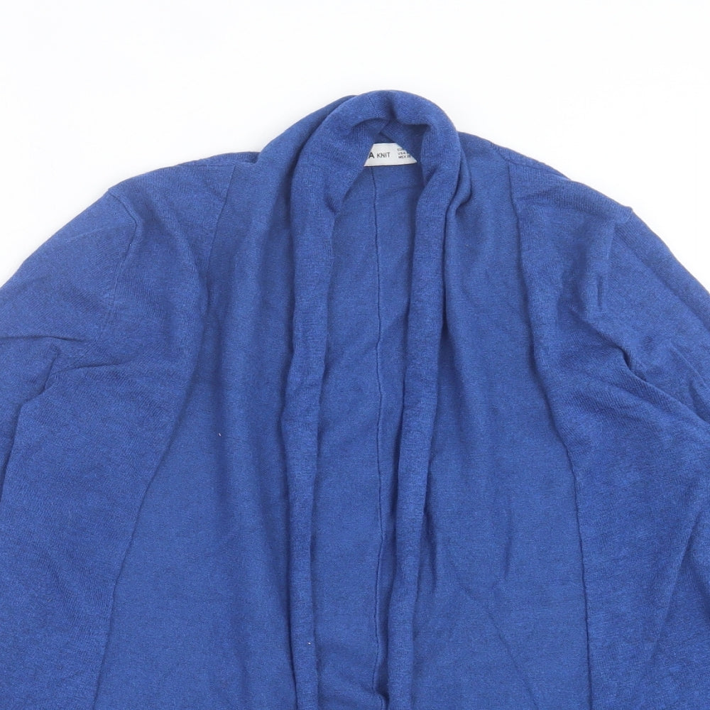 Zara Womens Blue V-Neck Acrylic Cardigan Jumper Size S