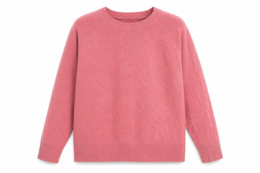 Preworn Womens Pink Round Neck Polyester Pullover Jumper Size L