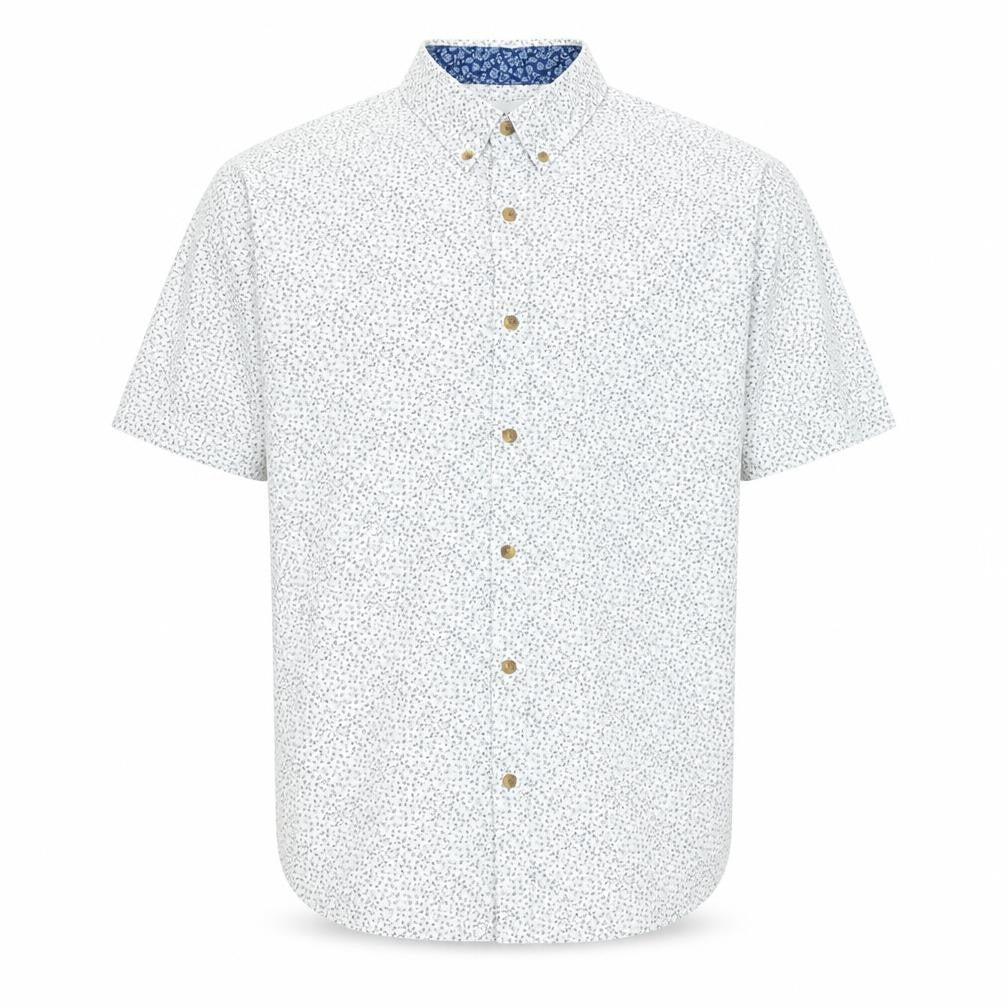 ONLY & SONS Mens White Floral Cotton Button-Up Size XL Collared Button