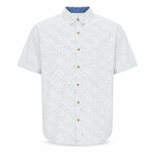 Only & Sons Mens White Floral Cotton Button-Up Size XL Collared Button