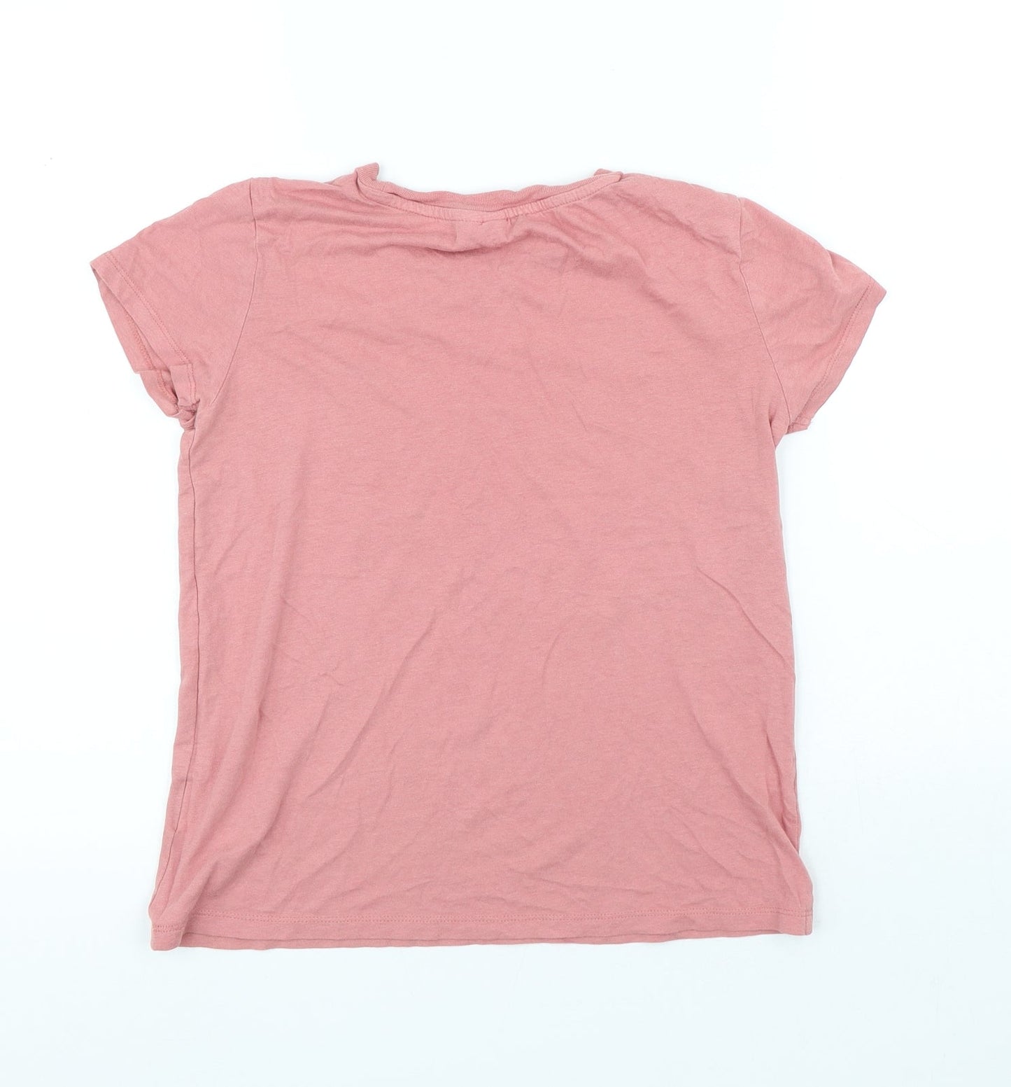 Divided Womens Pink Viscose Jersey T-Shirt Size XS Round Neck - Love