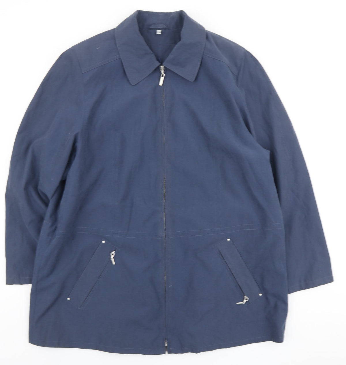 Preworn Womens Blue Jacket Coat Size L Zip